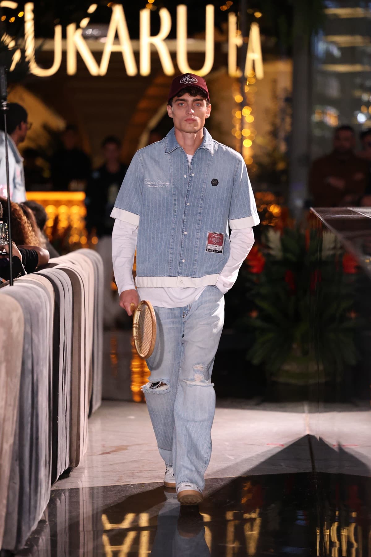 White menswear tailoring on the runway