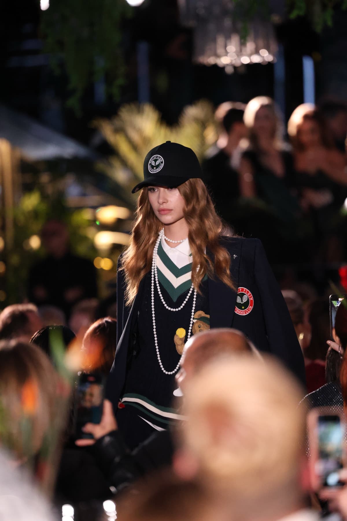 Logo tee and washed denim on the runway