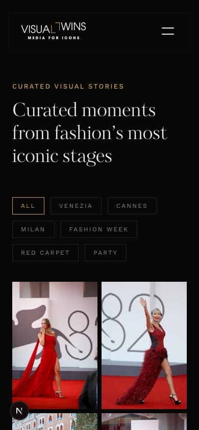 Portfolio gallery on mobile